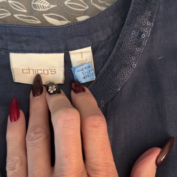 CHICO’S linen blouse, size 1 (small) - Picture 4 of 10